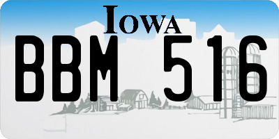 IA license plate BBM516