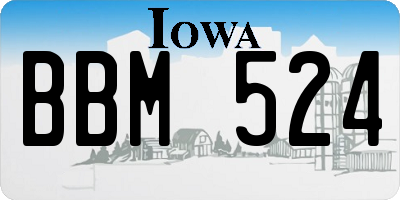 IA license plate BBM524