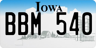 IA license plate BBM540