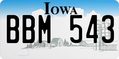 IA license plate BBM543