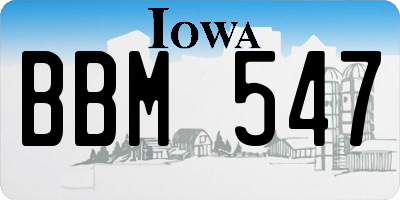 IA license plate BBM547