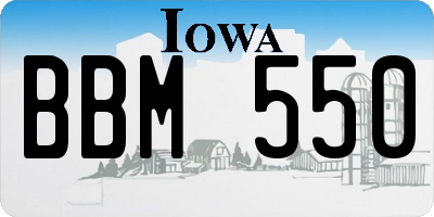 IA license plate BBM550