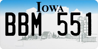 IA license plate BBM551