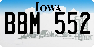 IA license plate BBM552