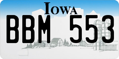 IA license plate BBM553