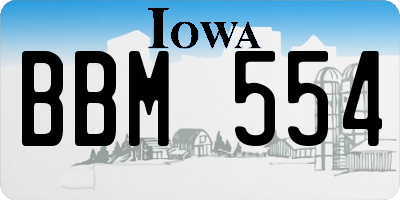 IA license plate BBM554