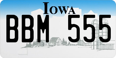 IA license plate BBM555