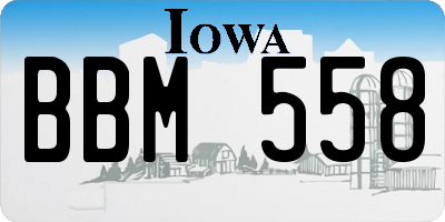 IA license plate BBM558