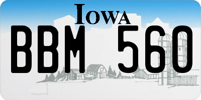 IA license plate BBM560