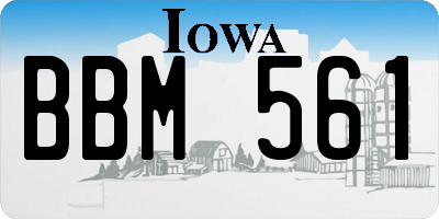 IA license plate BBM561