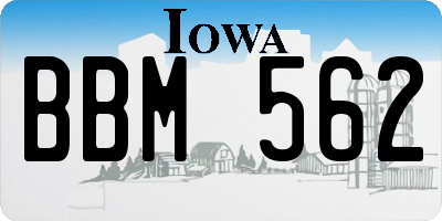 IA license plate BBM562