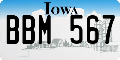 IA license plate BBM567