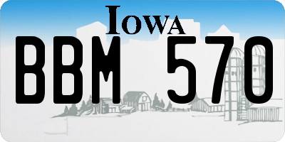 IA license plate BBM570