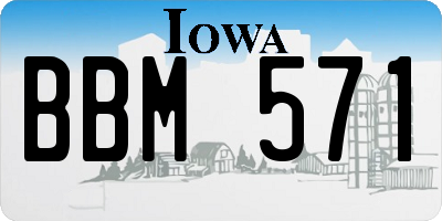 IA license plate BBM571
