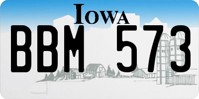 IA license plate BBM573