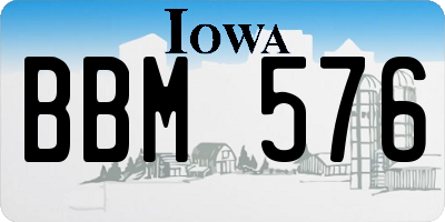 IA license plate BBM576