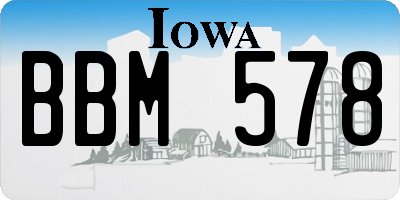 IA license plate BBM578
