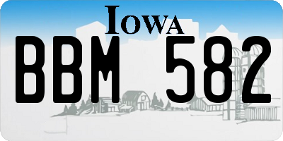 IA license plate BBM582