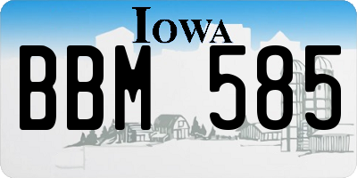 IA license plate BBM585