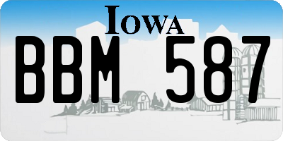 IA license plate BBM587