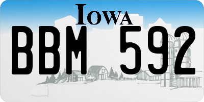IA license plate BBM592