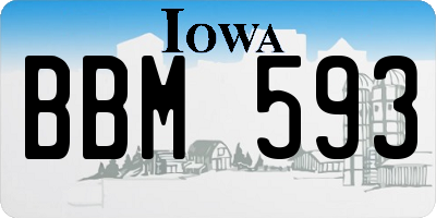 IA license plate BBM593