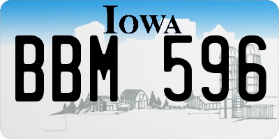IA license plate BBM596