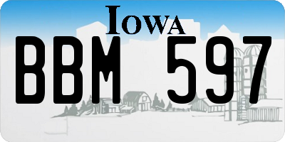 IA license plate BBM597