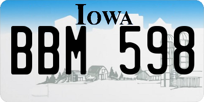 IA license plate BBM598