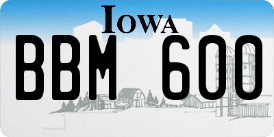 IA license plate BBM600