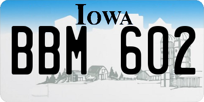 IA license plate BBM602