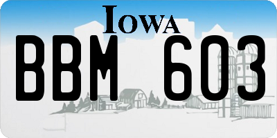 IA license plate BBM603