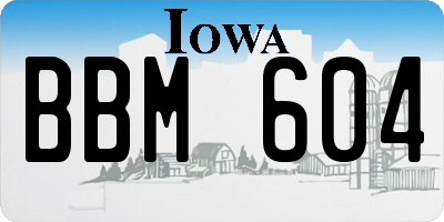 IA license plate BBM604