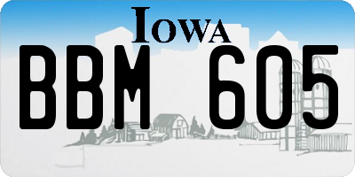 IA license plate BBM605
