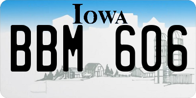 IA license plate BBM606