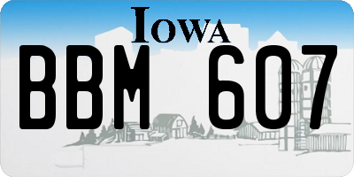 IA license plate BBM607