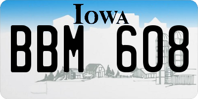 IA license plate BBM608