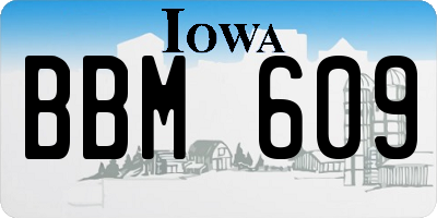 IA license plate BBM609