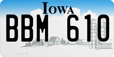 IA license plate BBM610
