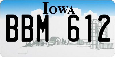 IA license plate BBM612