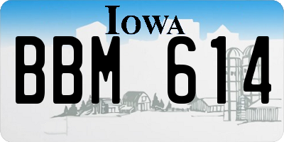 IA license plate BBM614