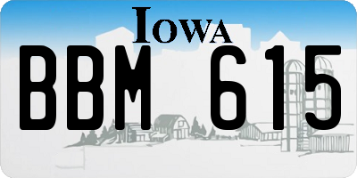 IA license plate BBM615