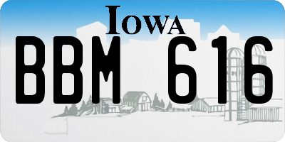 IA license plate BBM616