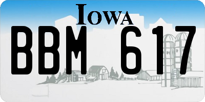 IA license plate BBM617