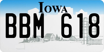 IA license plate BBM618