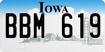IA license plate BBM619