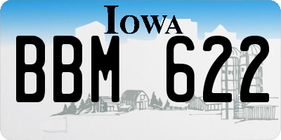 IA license plate BBM622