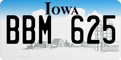 IA license plate BBM625