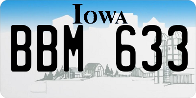 IA license plate BBM633