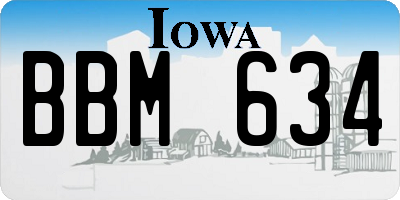 IA license plate BBM634